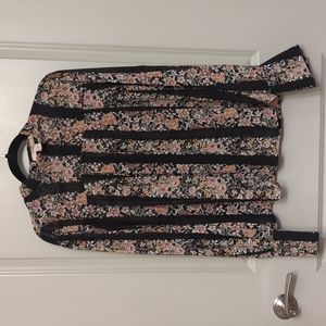 EUC Forever 21 Floral Stripe Blouse